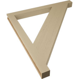 Ekena Millwork - BKTUR035X44X48TRA05RCPR - Timberthane Faux Wood Traditional Style Bracket, Block Ends, 3 1/2"W x 44"D x 48"H, Primed Tan