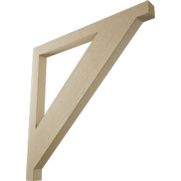 Ekena Millwork - BKTUR035X46X46TRA05RCPR - Timberthane Faux Wood Traditional Style Bracket, Block Ends, 3 1/2"W x 46"D x 46"H, Primed Tan