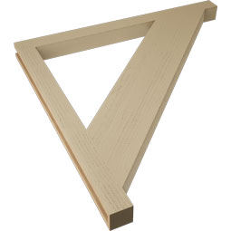 Ekena Millwork - BKTUR035X48X48TRA05RCPR - Timberthane Faux Wood Traditional Style Bracket, Block Ends, 3 1/2"W x 48"D x 48"H, Primed Tan