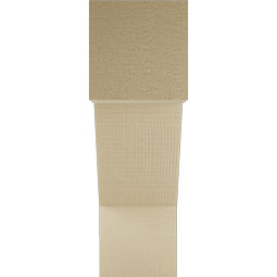 Ekena Millwork - BKTUR055X18X18TRA05RCPR - Timberthane Faux Wood Traditional Style Bracket, Block Ends, 5 1/2"W x 18"D x 18"H, Primed Tan