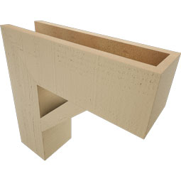 Ekena Millwork - BKTUR055X18X18TRA05RCPR - Timberthane Faux Wood Traditional Style Bracket, Block Ends, 5 1/2"W x 18"D x 18"H, Primed Tan