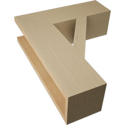 Ekena Millwork - BKTUR055X18X22TRA05RCPR - Timberthane Faux Wood Traditional Style Bracket, Block Ends, 5 1/2"W x 18"D x 22"H, Primed Tan