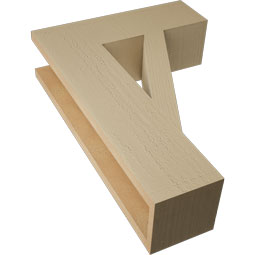 Ekena Millwork - BKTUR055X18X26TRA05RCPR - Timberthane Faux Wood Traditional Style Bracket, Block Ends, 5 1/2"W x 18"D x 26"H, Primed Tan