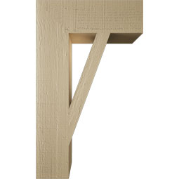 Ekena Millwork - BKTUR055X18X30TRA05RCPR - Timberthane Faux Wood Traditional Style Bracket, Block Ends, 5 1/2"W x 18"D x 30"H, Primed Tan