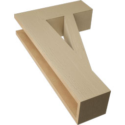 Ekena Millwork - BKTUR055X18X30TRA05RCPR - Timberthane Faux Wood Traditional Style Bracket, Block Ends, 5 1/2"W x 18"D x 30"H, Primed Tan