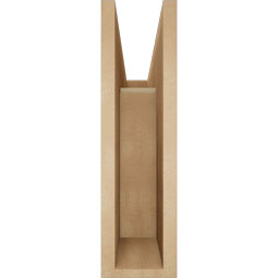 Ekena Millwork - BKTUR055X20X20TRA05RCPR - Timberthane Faux Wood Traditional Style Bracket, Block Ends, 5 1/2"W x 20"D x 20"H, Primed Tan