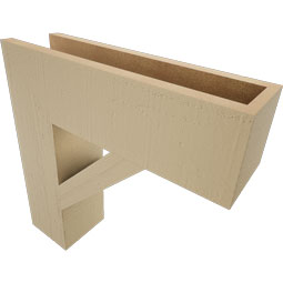 Ekena Millwork - BKTUR055X20X20TRA05RCPR - Timberthane Faux Wood Traditional Style Bracket, Block Ends, 5 1/2"W x 20"D x 20"H, Primed Tan