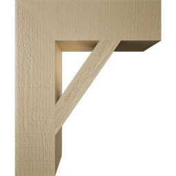 Ekena Millwork - BKTUR055X20X24TRA05RCPR - Timberthane Faux Wood Traditional Style Bracket, Block Ends, 5 1/2"W x 20"D x 24"H, Primed Tan