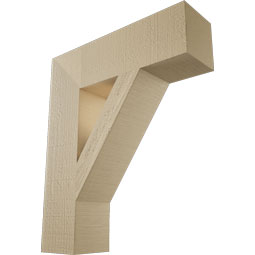 Ekena Millwork - BKTUR055X20X24TRA05RCPR - Timberthane Faux Wood Traditional Style Bracket, Block Ends, 5 1/2"W x 20"D x 24"H, Primed Tan