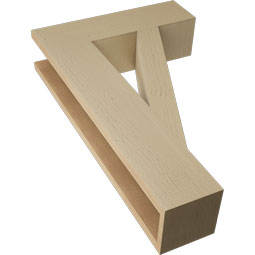 Ekena Millwork - BKTUR055X20X32TRA05RCPR - Timberthane Faux Wood Traditional Style Bracket, Block Ends, 5 1/2"W x 20"D x 32"H, Primed Tan