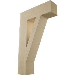 Ekena Millwork - BKTUR055X20X32TRA05RCPR - Timberthane Faux Wood Traditional Style Bracket, Block Ends, 5 1/2"W x 20"D x 32"H, Primed Tan