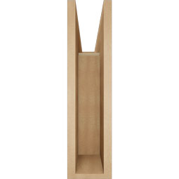 Ekena Millwork - BKTUR055X22X22TRA05RCPR - Timberthane Faux Wood Traditional Style Bracket, Block Ends, 5 1/2"W x 22"D x 22"H, Primed Tan
