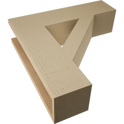 Ekena Millwork - BKTUR055X22X22TRA05RCPR - Timberthane Faux Wood Traditional Style Bracket, Block Ends, 5 1/2"W x 22"D x 22"H, Primed Tan