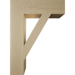 Ekena Millwork - BKTUR055X22X30TRA05RCPR - Timberthane Faux Wood Traditional Style Bracket, Block Ends, 5 1/2"W x 22"D x 30"H, Primed Tan