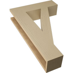 Ekena Millwork - BKTUR055X22X34TRA05RCPR - Timberthane Faux Wood Traditional Style Bracket, Block Ends, 5 1/2"W x 22"D x 34"H, Primed Tan