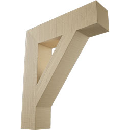 Ekena Millwork - BKTUR055X24X28TRA05RCPR - Timberthane Faux Wood Traditional Style Bracket, Block Ends, 5 1/2"W x 24"D x 28"H, Primed Tan