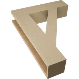 Ekena Millwork - BKTUR055X24X32TRA05RCPR - Timberthane Faux Wood Traditional Style Bracket, Block Ends, 5 1/2"W x 24"D x 32"H, Primed Tan