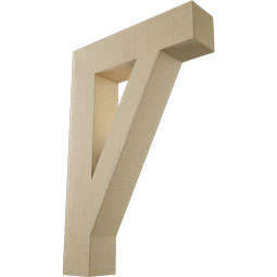 Ekena Millwork - BKTUR055X24X36TRA05RCPR - Timberthane Faux Wood Traditional Style Bracket, Block Ends, 5 1/2"W x 24"D x 36"H, Primed Tan