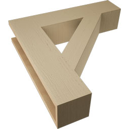 Ekena Millwork - BKTUR055X26X26TRA05RCPR - Timberthane Faux Wood Traditional Style Bracket, Block Ends, 5 1/2"W x 26"D x 26"H, Primed Tan