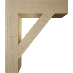 Ekena Millwork - BKTUR055X26X30TRA05RCPR - Timberthane Faux Wood Traditional Style Bracket, Block Ends, 5 1/2"W x 26"D x 30"H, Primed Tan