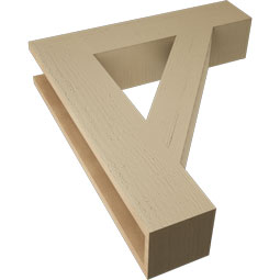 Ekena Millwork - BKTUR055X26X30TRA05RCPR - Timberthane Faux Wood Traditional Style Bracket, Block Ends, 5 1/2"W x 26"D x 30"H, Primed Tan