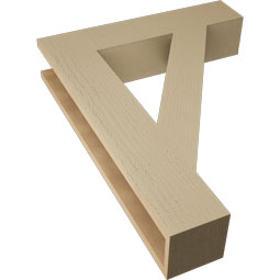 Ekena Millwork - BKTUR055X26X34TRA05RCPR - Timberthane Faux Wood Traditional Style Bracket, Block Ends, 5 1/2"W x 26"D x 34"H, Primed Tan