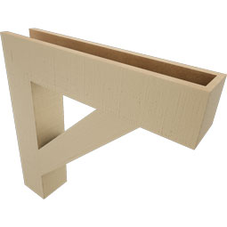Ekena Millwork - BKTUR055X28X28TRA05RCPR - Timberthane Faux Wood Traditional Style Bracket, Block Ends, 5 1/2"W x 28"D x 28"H, Primed Tan