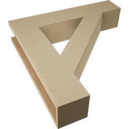 Ekena Millwork - BKTUR055X28X28TRA05RCPR - Timberthane Faux Wood Traditional Style Bracket, Block Ends, 5 1/2"W x 28"D x 28"H, Primed Tan