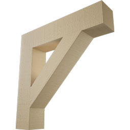 Ekena Millwork - BKTUR055X28X28TRA05RCPR - Timberthane Faux Wood Traditional Style Bracket, Block Ends, 5 1/2"W x 28"D x 28"H, Primed Tan