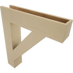 Ekena Millwork - BKTUR055X28X32TRA05RCPR - Timberthane Faux Wood Traditional Style Bracket, Block Ends, 5 1/2"W x 28"D x 32"H, Primed Tan