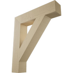 Ekena Millwork - BKTUR055X28X32TRA05RCPR - Timberthane Faux Wood Traditional Style Bracket, Block Ends, 5 1/2"W x 28"D x 32"H, Primed Tan