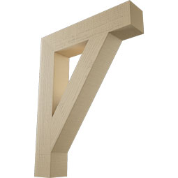 Ekena Millwork - BKTUR055X28X36TRA05RCPR - Timberthane Faux Wood Traditional Style Bracket, Block Ends, 5 1/2"W x 28"D x 36"H, Primed Tan