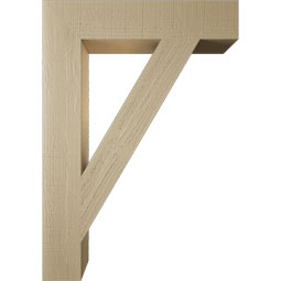 Ekena Millwork - BKTUR055X28X40TRA05RCPR - Timberthane Faux Wood Traditional Style Bracket, Block Ends, 5 1/2"W x 28"D x 40"H, Primed Tan