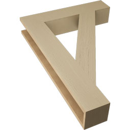 Ekena Millwork - BKTUR055X28X40TRA05RCPR - Timberthane Faux Wood Traditional Style Bracket, Block Ends, 5 1/2"W x 28"D x 40"H, Primed Tan