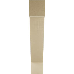 Ekena Millwork - BKTUR055X30X30TRA05RCPR - Timberthane Faux Wood Traditional Style Bracket, Block Ends, 5 1/2"W x 30"D x 30"H, Primed Tan