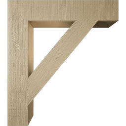 Ekena Millwork - BKTUR055X30X34TRA05RCPR - Timberthane Faux Wood Traditional Style Bracket, Block Ends, 5 1/2"W x 30"D x 34"H, Primed Tan