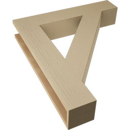 Ekena Millwork - BKTUR055X30X34TRA05RCPR - Timberthane Faux Wood Traditional Style Bracket, Block Ends, 5 1/2"W x 30"D x 34"H, Primed Tan