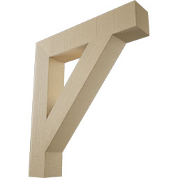 Ekena Millwork - BKTUR055X30X34TRA05RCPR - Timberthane Faux Wood Traditional Style Bracket, Block Ends, 5 1/2"W x 30"D x 34"H, Primed Tan