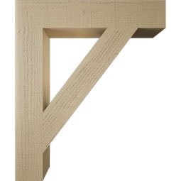 Ekena Millwork - BKTUR055X30X36TRA05RCPR - Timberthane Faux Wood Traditional Style Bracket, Block Ends, 5 1/2"W x 30"D x 36"H, Primed Tan