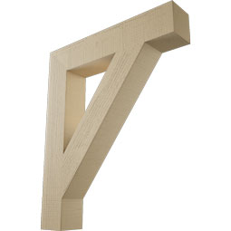 Ekena Millwork - BKTUR055X30X36TRA05RCPR - Timberthane Faux Wood Traditional Style Bracket, Block Ends, 5 1/2"W x 30"D x 36"H, Primed Tan