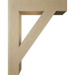 Ekena Millwork - BKTUR055X30X38TRA05RCPR - Timberthane Faux Wood Traditional Style Bracket, Block Ends, 5 1/2"W x 30"D x 38"H, Primed Tan