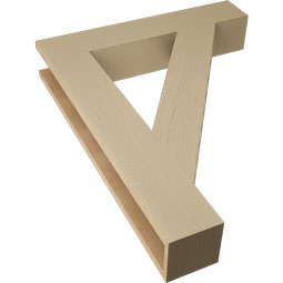 Ekena Millwork - BKTUR055X30X38TRA05RCPR - Timberthane Faux Wood Traditional Style Bracket, Block Ends, 5 1/2"W x 30"D x 38"H, Primed Tan