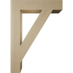 Ekena Millwork - BKTUR055X30X42TRA05RCPR - Timberthane Faux Wood Traditional Style Bracket, Block Ends, 5 1/2"W x 30"D x 42"H, Primed Tan