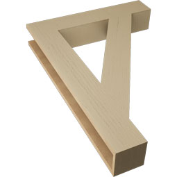 Ekena Millwork - BKTUR055X30X42TRA05RCPR - Timberthane Faux Wood Traditional Style Bracket, Block Ends, 5 1/2"W x 30"D x 42"H, Primed Tan