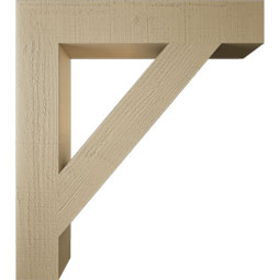 Ekena Millwork - BKTUR055X32X36TRA05RCPR - Timberthane Faux Wood Traditional Style Bracket, Block Ends, 5 1/2"W x 32"D x 36"H, Primed Tan