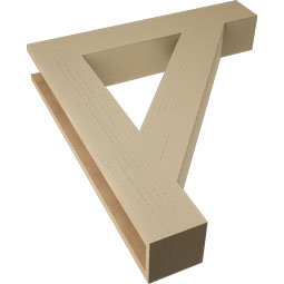 Ekena Millwork - BKTUR055X32X36TRA05RCPR - Timberthane Faux Wood Traditional Style Bracket, Block Ends, 5 1/2"W x 32"D x 36"H, Primed Tan