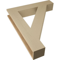 Ekena Millwork - BKTUR055X32X38TRA05RCPR - Timberthane Faux Wood Traditional Style Bracket, Block Ends, 5 1/2"W x 32"D x 38"H, Primed Tan