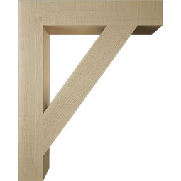 Ekena Millwork - BKTUR055X32X40TRA05RCPR - Timberthane Faux Wood Traditional Style Bracket, Block Ends, 5 1/2"W x 32"D x 40"H, Primed Tan