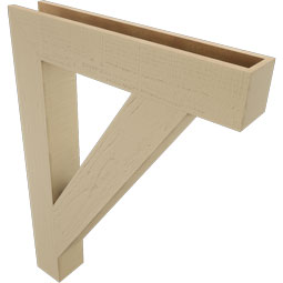 Ekena Millwork - BKTUR055X32X44TRA05RCPR - Timberthane Faux Wood Traditional Style Bracket, Block Ends, 5 1/2"W x 32"D x 44"H, Primed Tan