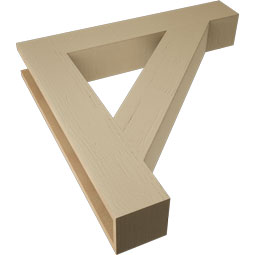 Ekena Millwork - BKTUR055X34X34TRA05RCPR - Timberthane Faux Wood Traditional Style Bracket, Block Ends, 5 1/2"W x 34"D x 34"H, Primed Tan